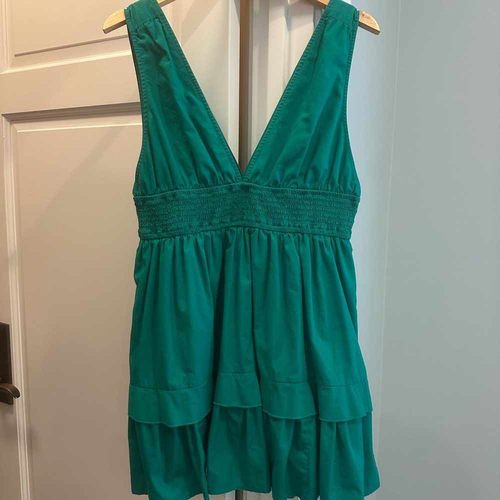 Green Ruffle Mini Dress
